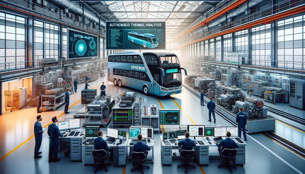Ilustração: fábrica de ônibus Spheros GmbH Germany 